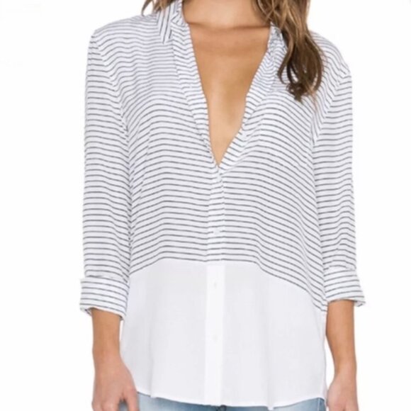 Equipment Femme | Reese Neat Stripe Silk Button Down - XS - Picture 1 of 8